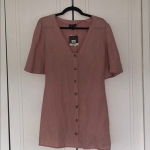 TOPSHOP PINK LINEN DRESS